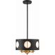 Odelle 4 Light 14 inch Black and Antique Gold Mini Chandelier Ceiling Light