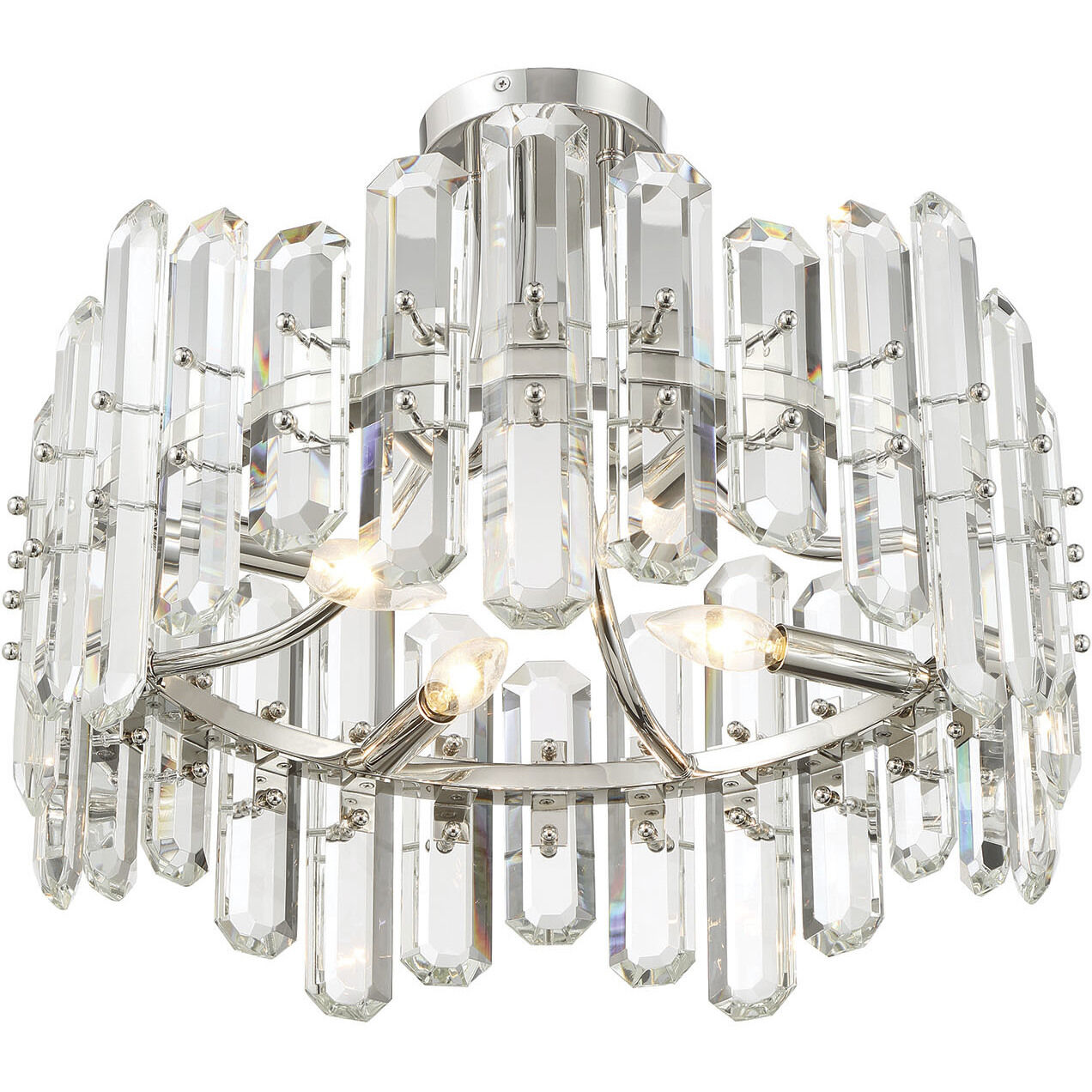 Bolton 4 Light 20.75 inch Polished Nickel Semi Flush Ceiling Light