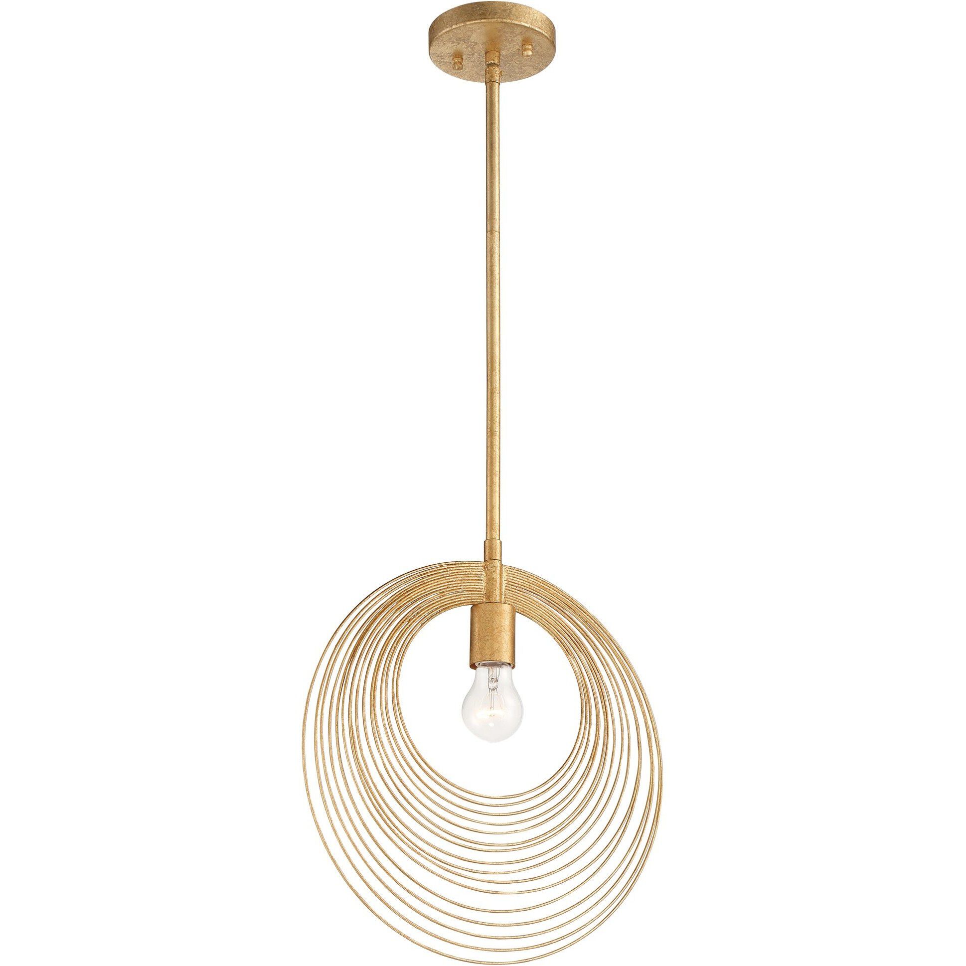 Doral 1 Light 14 inch Renaissance Gold Mini Pendant Ceiling Light