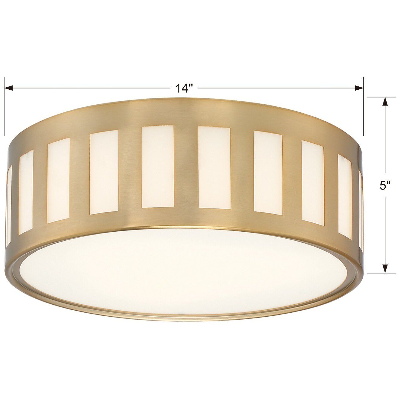 Kendal 3 Light 14 inch Vibrant Gold Flush Ceiling Light