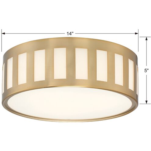 Kendal 3 Light 14 inch Vibrant Gold Flush Ceiling Light