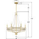 Seville 6 Light 28 inch Aged Brass Chandelier Ceiling Light