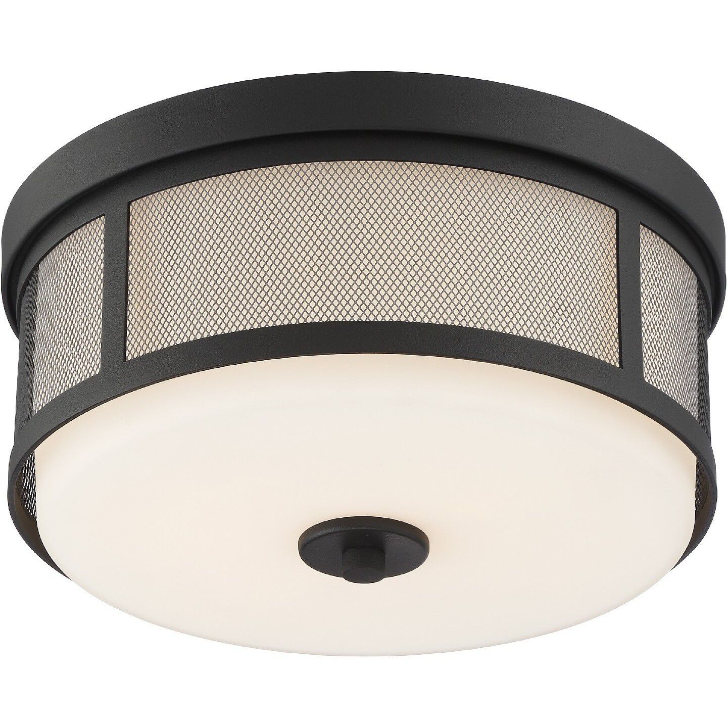 Trevor 2 Light 13.5 inch Black Forged Flush/Semi Flush Ceiling Light