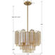 Addis 4 Light 17.75 inch Aged Brass Chandelier Ceiling Light in Amber