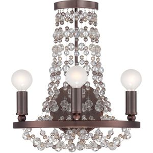 Channing 3 Light 12 inch Chocolate Bronze Sconce Wall Light