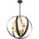 Luna 6 Light 21 inch English Bronze and Antique Gold Chandelier Ceiling Light