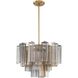 Addis 6 Light 19.75 inch Aged Brass Chandelier Ceiling Light in Tronchi Glass Autumn
