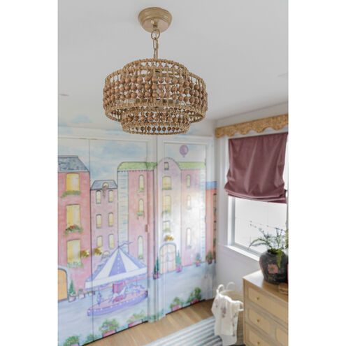 Silas 4 Light 16 inch Burnished Silver Mini Chandelier Ceiling Light