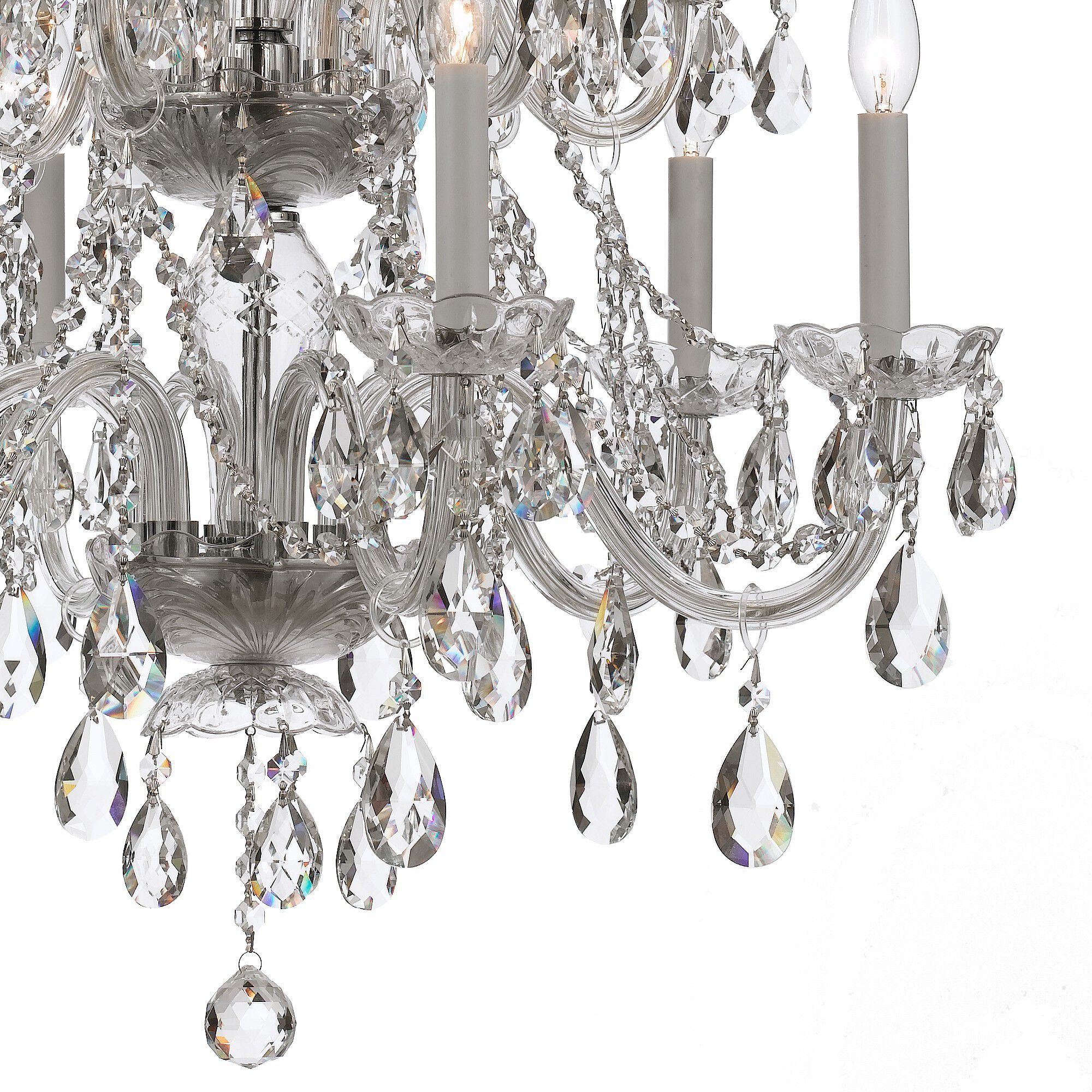 Traditional Crystal 12 Light 26.5 inch Polished Chrome Chandelier Ceiling Light in Clear Hand Cut