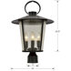 Andover 4 Light 20.5 inch Matte Black Post in Seeded