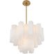 Addis 6 Light 19.75 inch Aged Brass Chandelier Ceiling Light in Tronchi Glass White