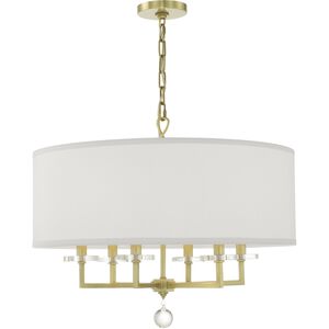 Paxton 6 Light 26 inch Aged Brass Chandelier Ceiling Light