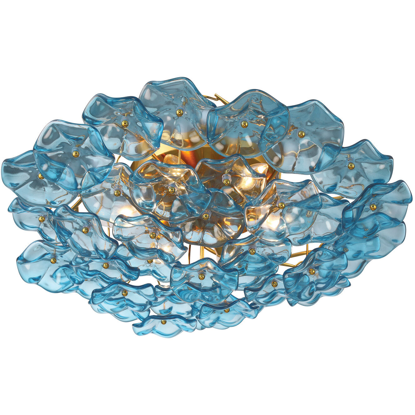 Esme 6 Light 22.5 inch Aged Brass Semi Flush Ceiling Light