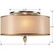Luxo 3 Light 14 inch Antique Brass Flush Ceiling Light