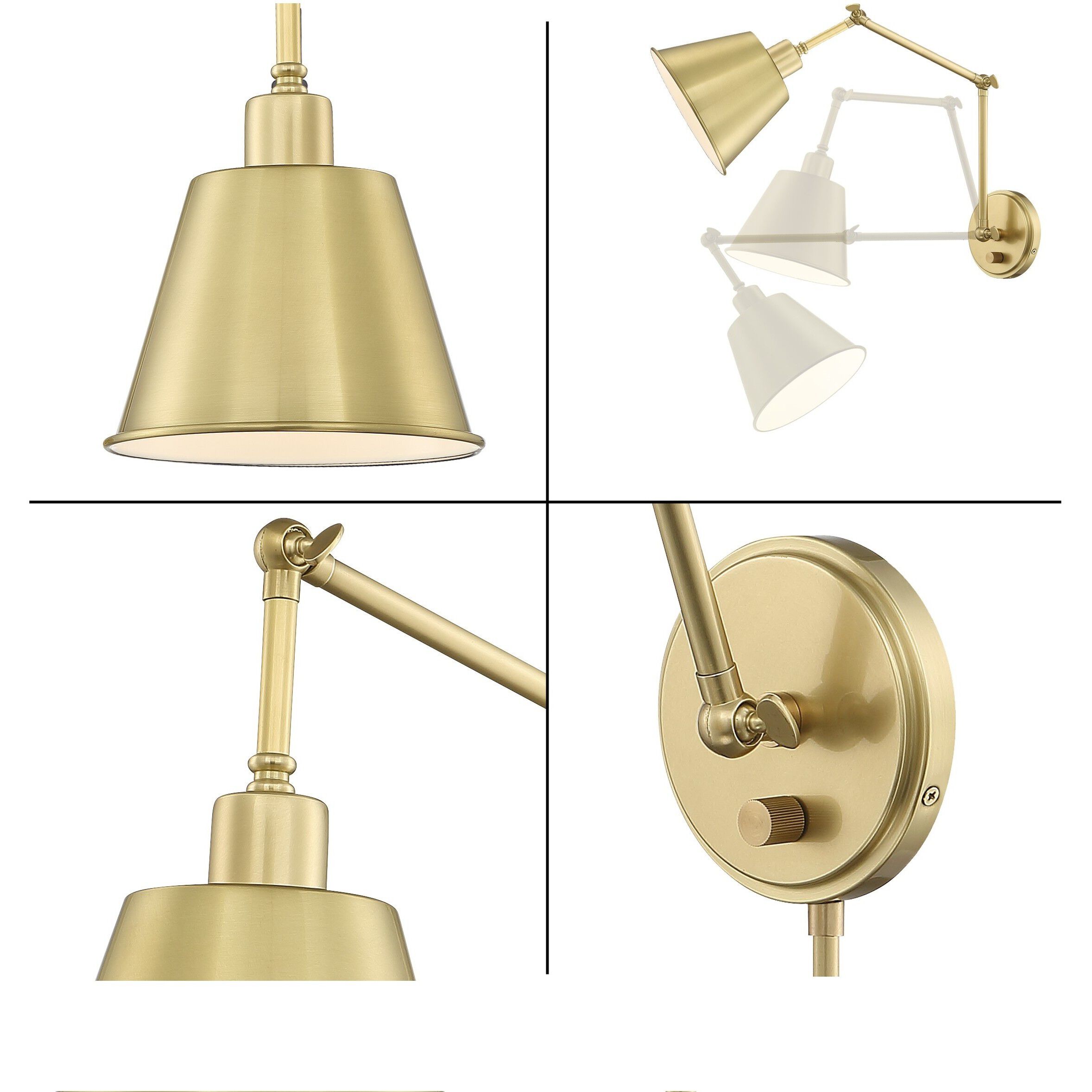 Mitchell 30 inch 60.00 watt Aged Brass Task Sconce Wall Light