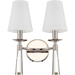 Baxter 2 Light 12 inch Polished Nickel Wall Sconce Wall Light