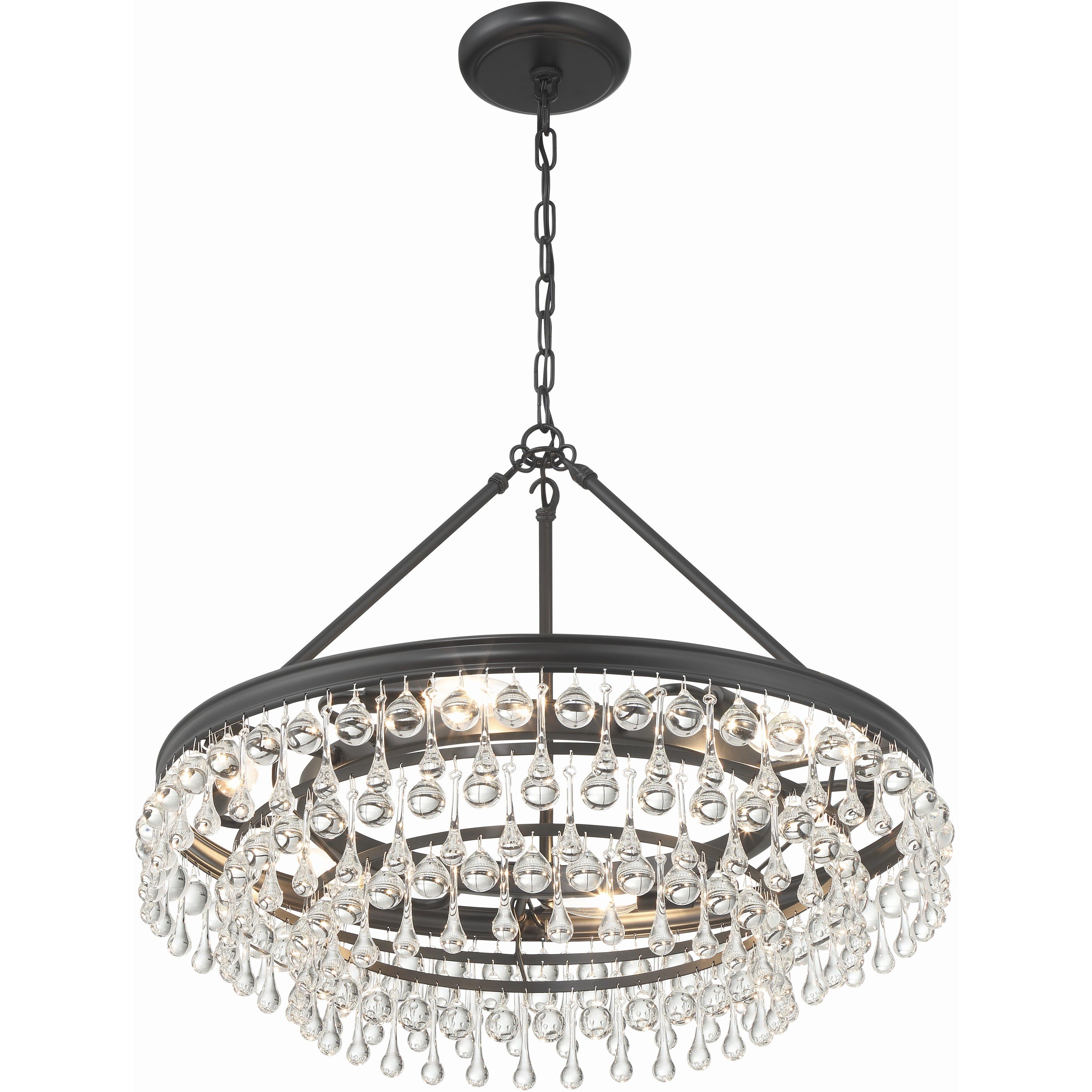 Calypso 6 Light 25 inch Matte Black Chandelier Ceiling Light
