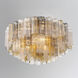 Addis 16 Light 32 inch Aged Brass Flush Ceiling Light in Tronchi Glass Autumn