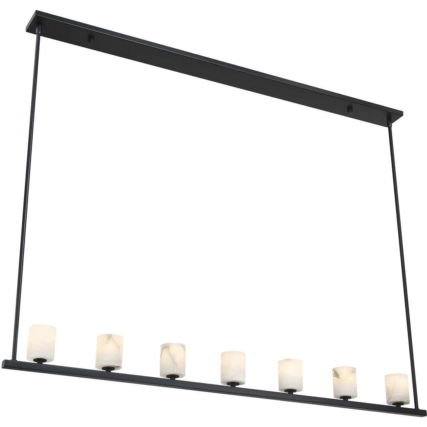 Aragon 7 Light 56 inch Matte Black Linear Chandelier Ceiling Light