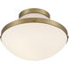 Xander 1 Light 12.25 inch Vibrant Gold Flush Ceiling Light in Vibrant Gold and Blush
