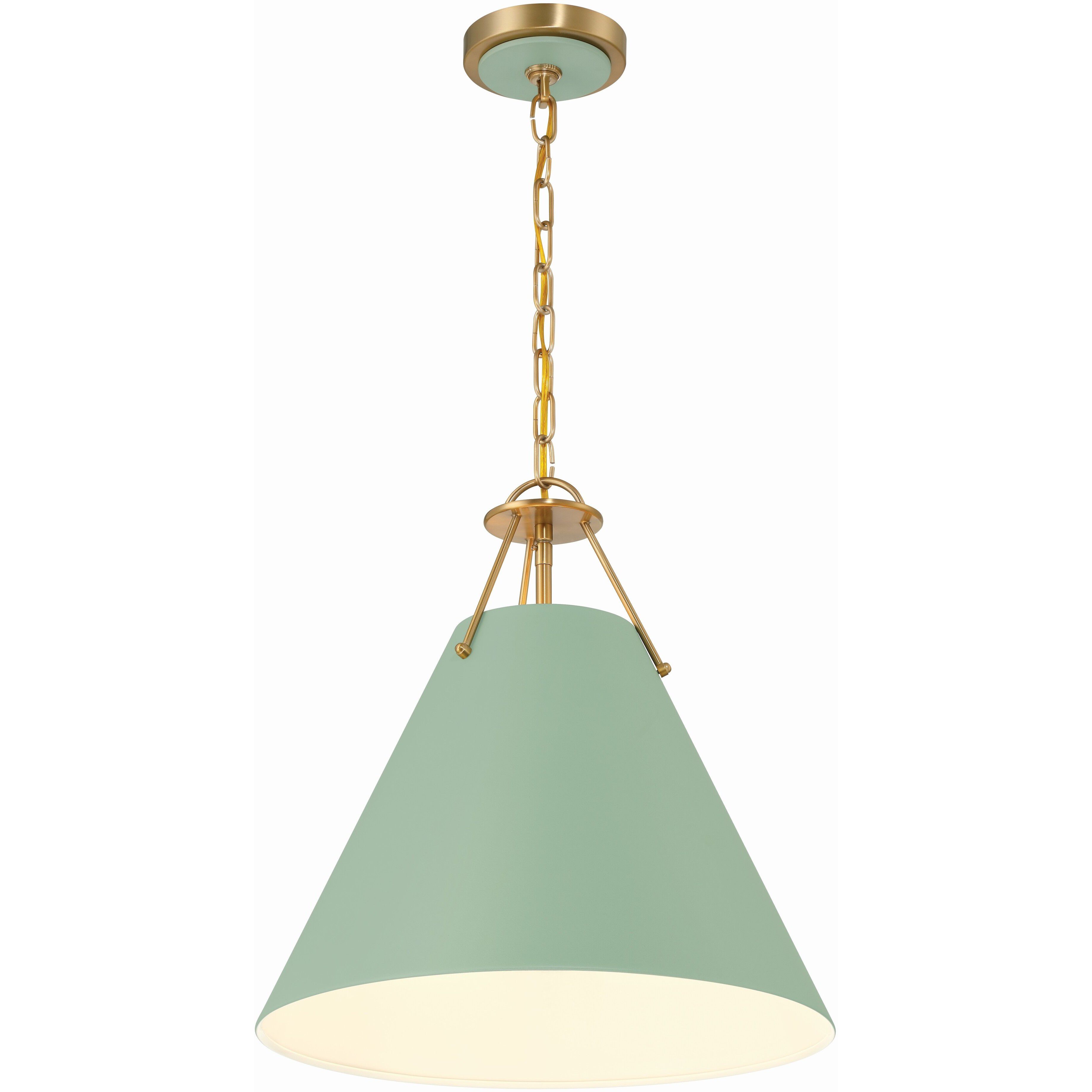 Xavier Pendant Ceiling Light in Vibrant Gold and Green
