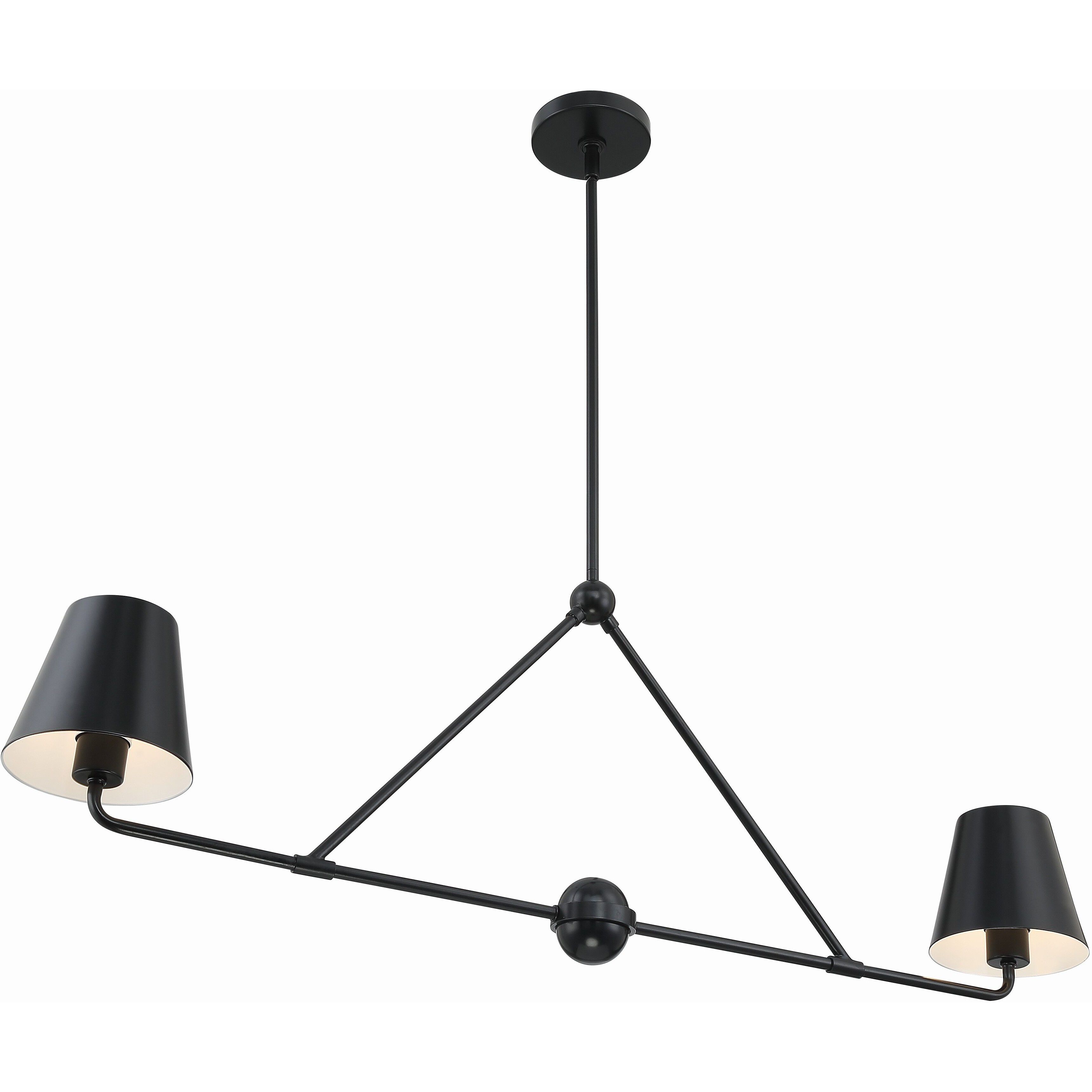 Xavier 2 Light 42 inch Matte Black Linear Chandelier Ceiling Light