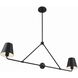 Xavier 2 Light 42 inch Matte Black Linear Chandelier Ceiling Light