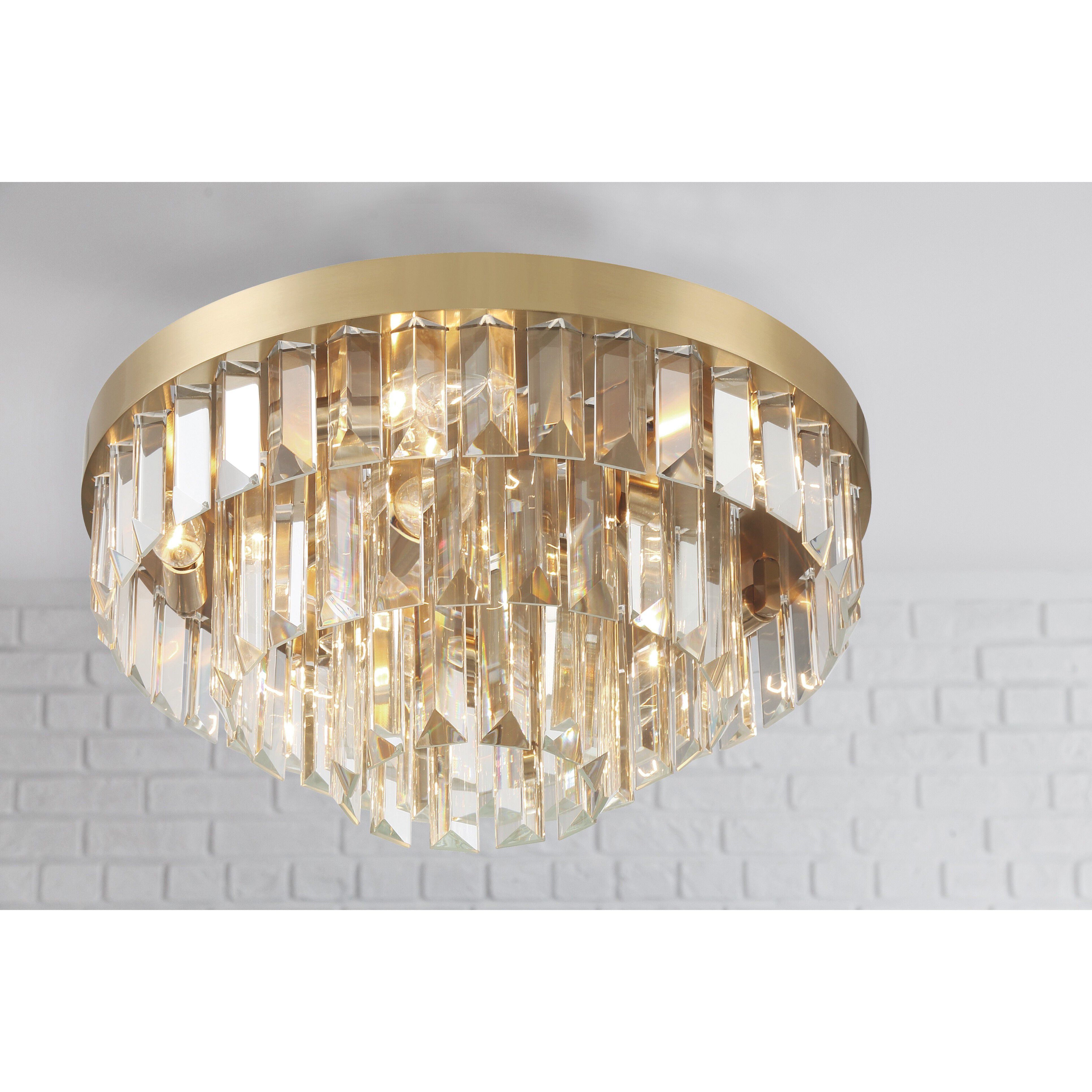 Hayes 8 Light 18 inch Aged Brass Flush/Semi Flush Ceiling Light