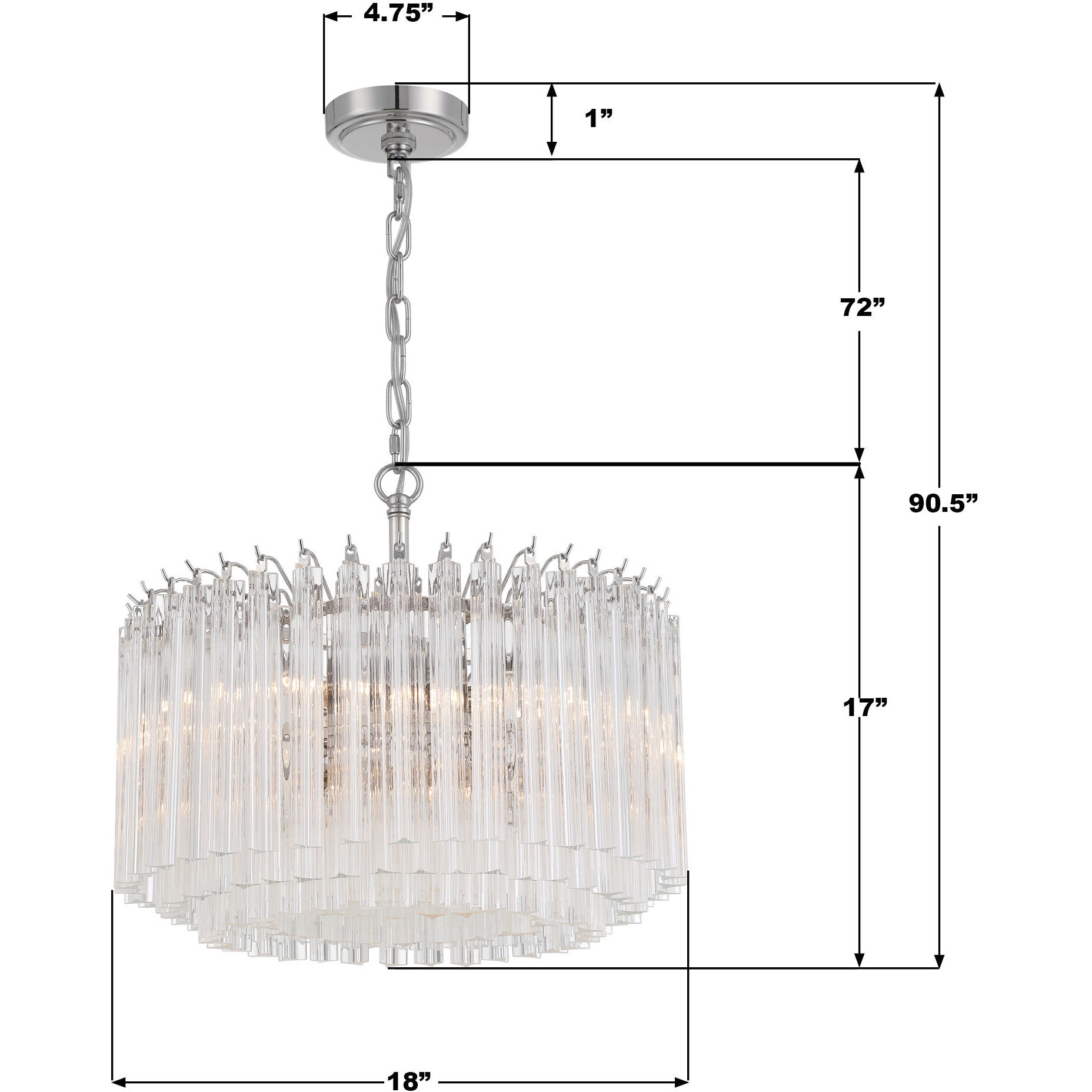 Lofton 5 Light 18 inch Polished Nickel Chandelier Ceiling Light