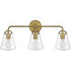 Voss 3 Light 25 inch Luxe Gold Bath Vanity Wall Light