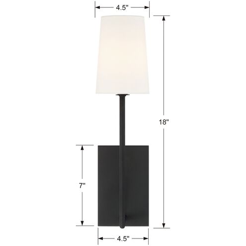 Lena 1 Light 4.5 inch Black Forged Sconce Wall Light