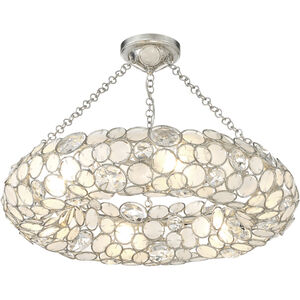 Palla 6 Light 24 inch Antique Silver Semi Flush Ceiling Light