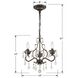 Paris Market 3 Light 13 inch English Bronze Mini Chandelier Ceiling Light in Clear Swarovski Strass