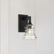 Gregory 1 Light 5.75 inch Matte Black Bath Wall Sconce Wall Light