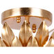 Broche 4 Light 16 inch Antique Gold Semi Flush Ceiling Light