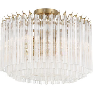 Lofton 5 Light 18 inch Aged Brass Semi Flush Ceiling Light