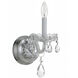 Traditional Crystal Sconce Wall Light in Clear Hand Cut, Polished Chrome