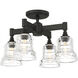 Gregory 4 Light 17.25 inch Matte Black Semi Flush Ceiling Light