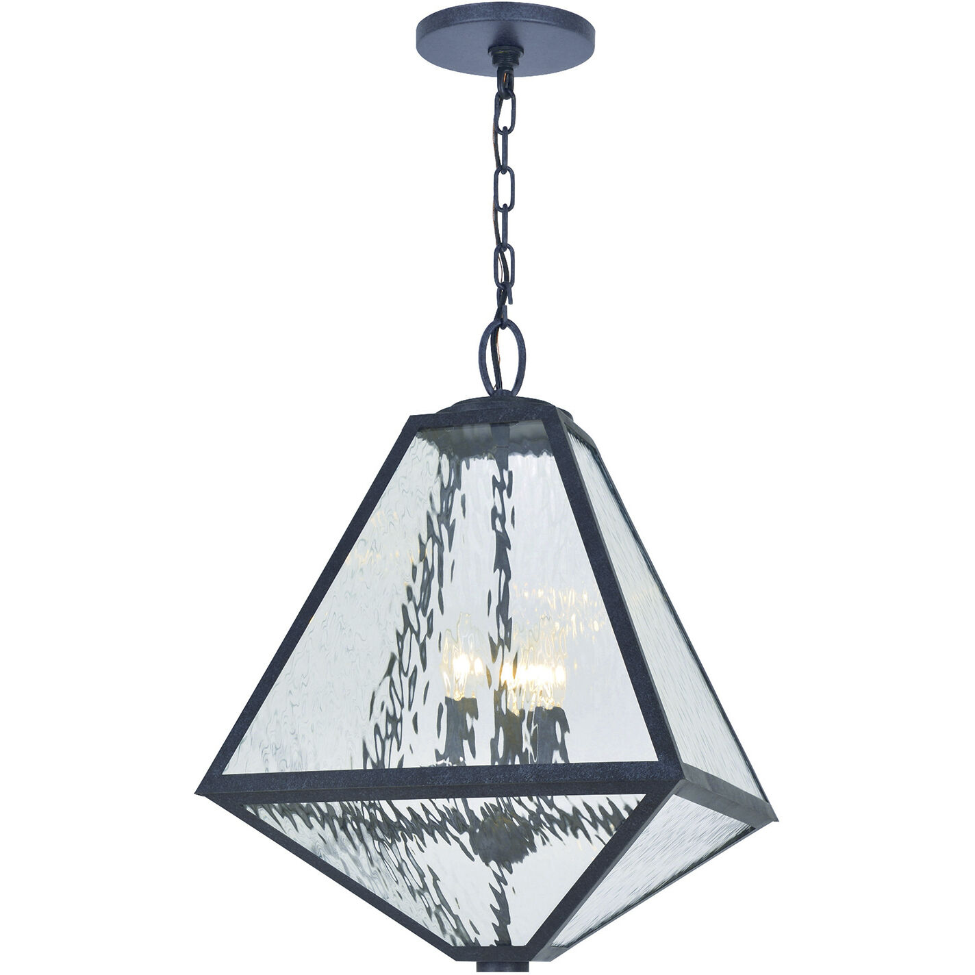 Glacier 3 Light 14 inch Black Charcoal Outdoor Pendant in Water