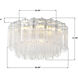 Addis 7 Light 22.25 inch Polished Chrome Flush Ceiling Light in Tronchi Glass Clear