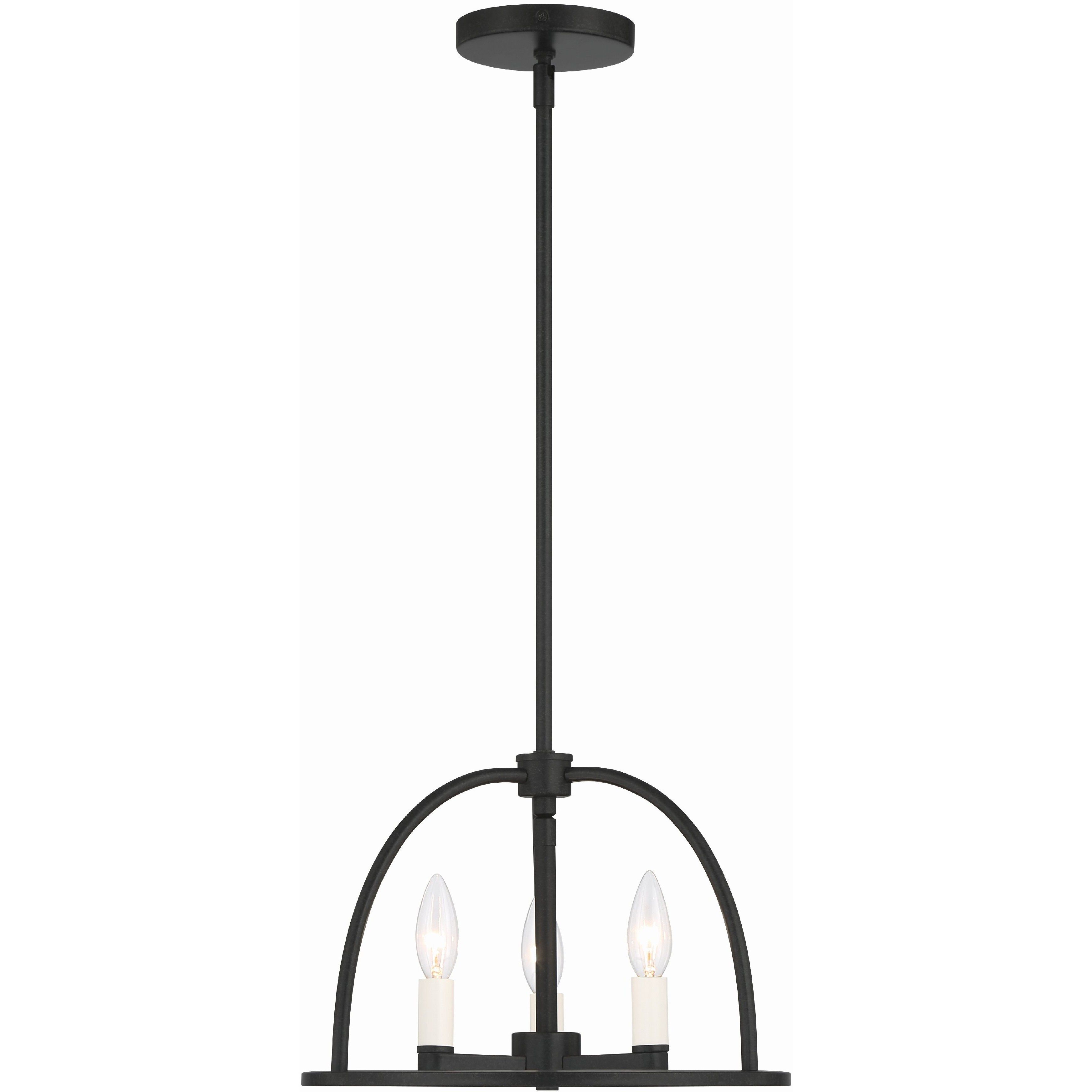 Abbott 3 Light 13.75 inch Black Mini Chandelier Ceiling Light