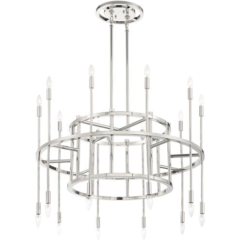 Aries 20 Light 40 inch Polished Nickel Chandelier Ceiling Light