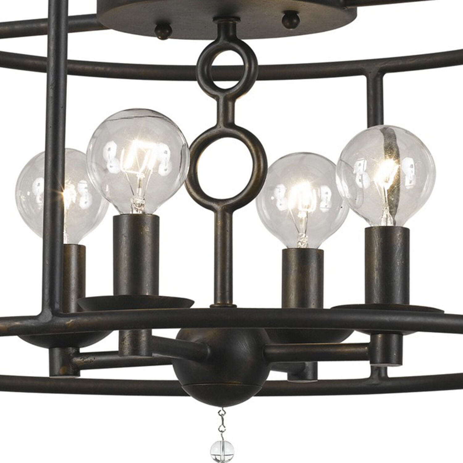 Cameron 4 Light 15 inch English Bronze Semi Flush Ceiling Light