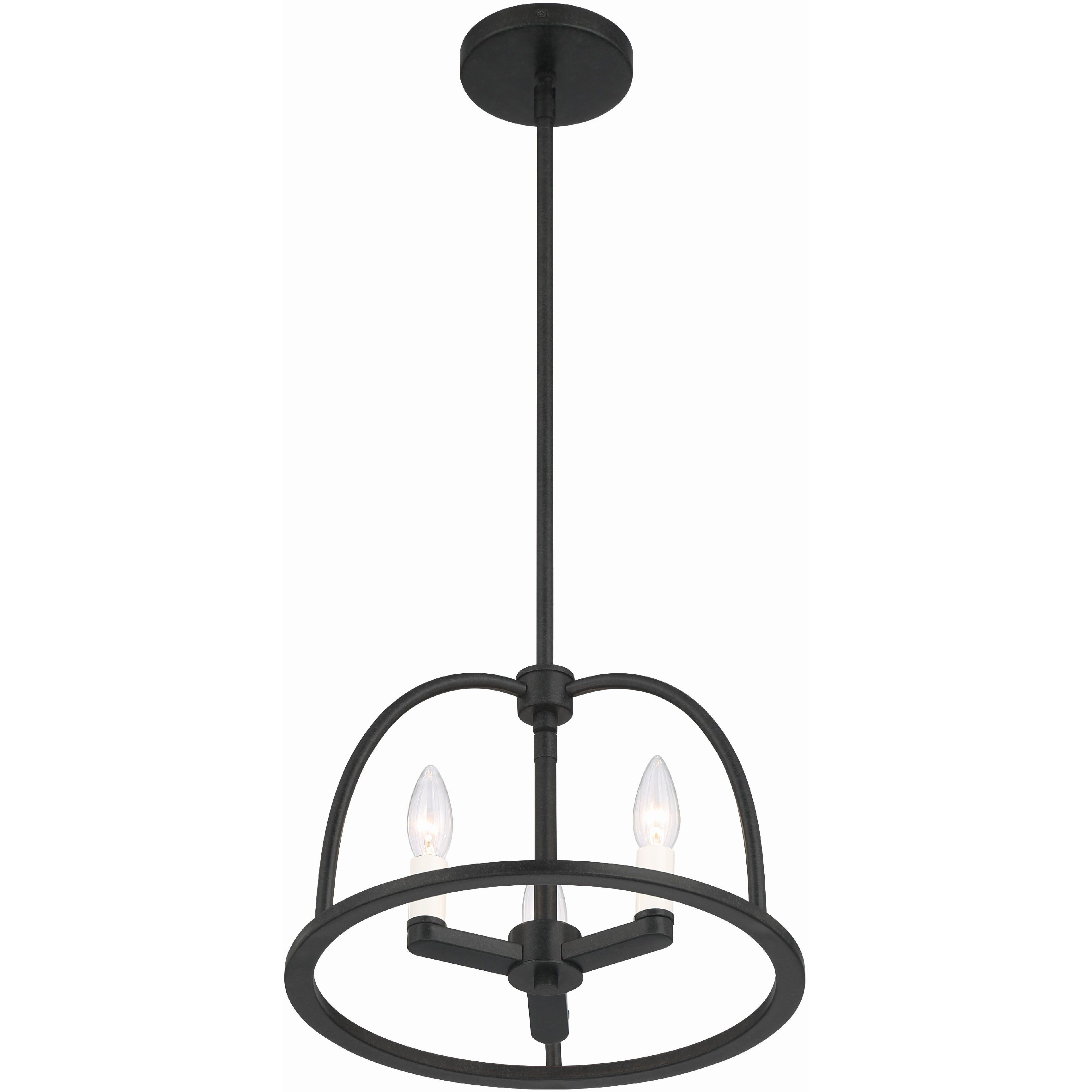 Abbott 3 Light 13.75 inch Black Mini Chandelier Ceiling Light