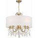Othello 5 Light 24 inch Vibrant Gold Chandelier Ceiling Light in Clear Swarovski Strass
