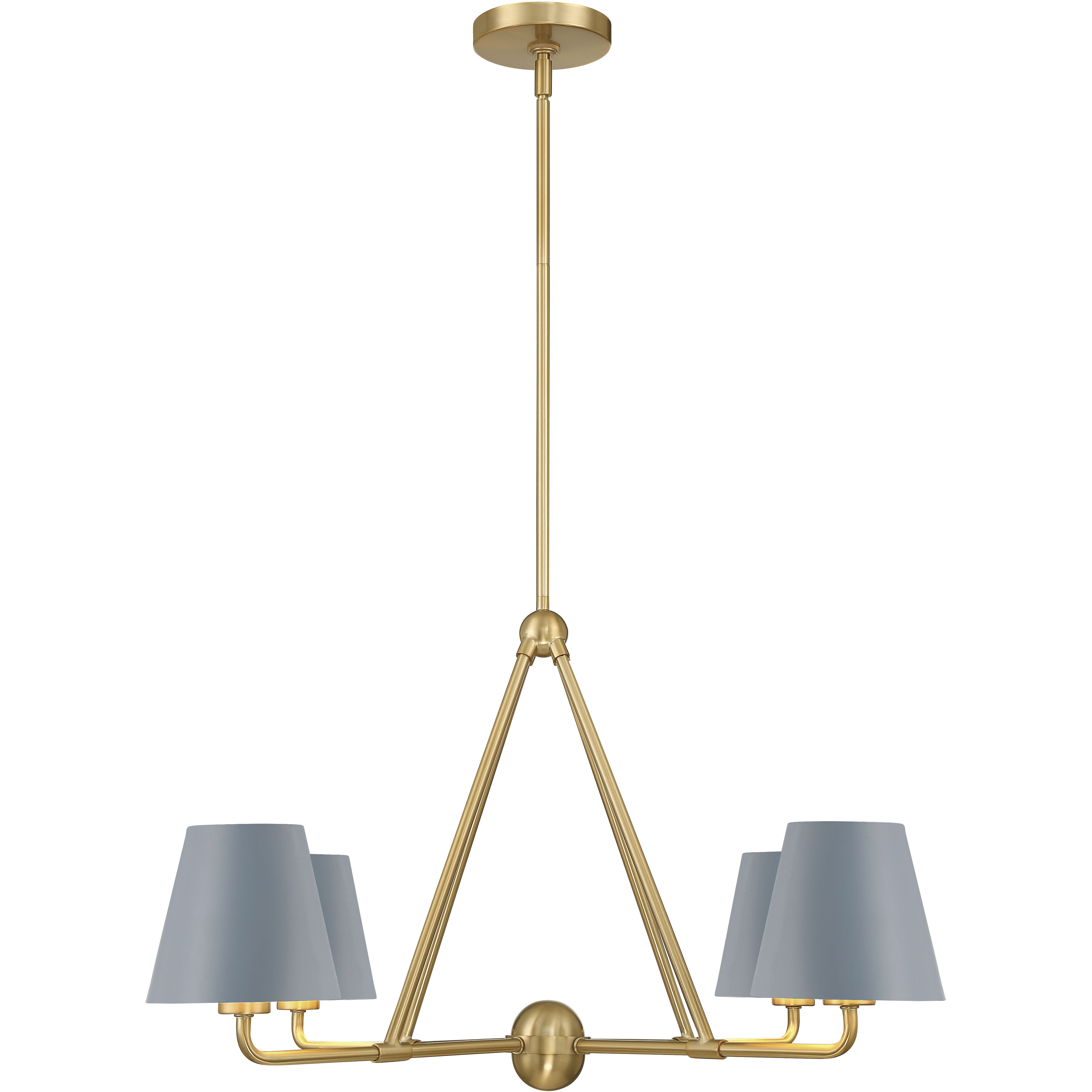 Xavier 4 Light 31.75 inch Vibrant Gold Chandelier Ceiling Light in Vibrant Gold and Blue
