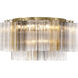 Addis 7 Light 22.25 inch Aged Brass Flush Ceiling Light in Tronchi Glass Autumn