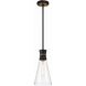 Quinn 1 Light 7 inch Matte Black and Textured Gold Mini Pendant Ceiling Light