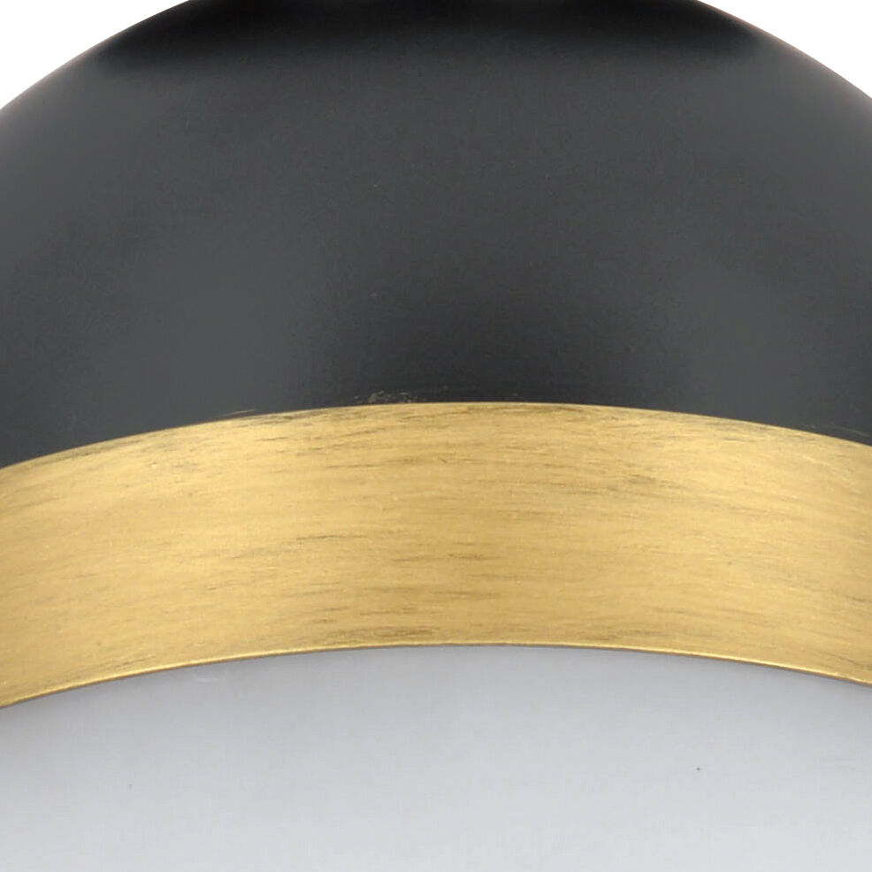 Capsule 1 Light 8 inch Matte Black/Textured Gold Outdoor Semi Flush, Brian Patrick Flynn