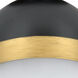 Capsule 1 Light 8 inch Matte Black/Textured Gold Outdoor Semi Flush, Brian Patrick Flynn